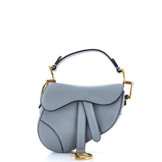 Christian Dior Saddle Handbag Leather Micro