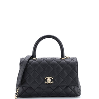 Chanel Coco Top Handle Bag Quilted Caviar Mini