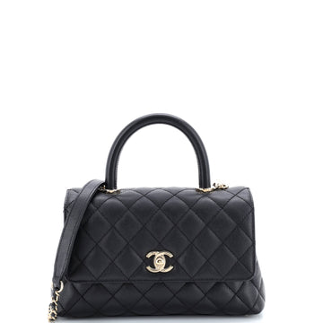 Chanel Coco Top Handle Bag Quilted Caviar Mini
