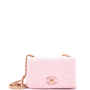 Chanel Enamel Multi CC Chain Flap Bag Quilted Lambskin Mini
