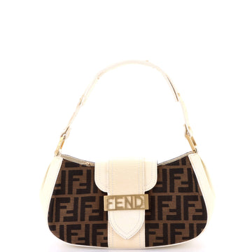 Fendi Shadow Shoulder Bag Zucca Canvas and Leather Small