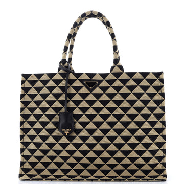 Prada Symbole Shopper Tote Jacquard Large