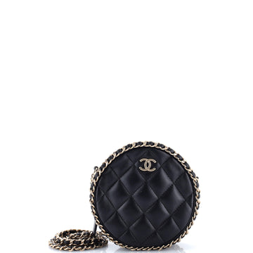Chanel Chain Around Round Clutch with Chain Quilted Lambskin