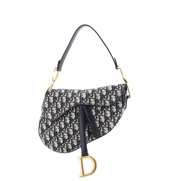 Christian Dior Saddle Handbag Oblique Canvas Medium