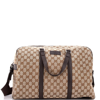Gucci Convertible Boston Carry On Duffle Bag GG Canvas Medium