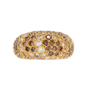 Cartier Metisse Sauvage Ring 18K Yellow Gold with Diamonds and Colored Diamonds