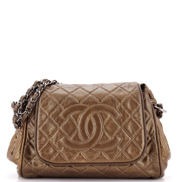 Chanel Timeless Accordion Flap Bag Quilted Caviar