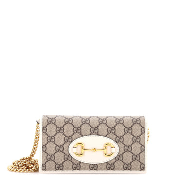 Gucci Horsebit 1955 Chain Wallet GG Coated Canvas
