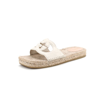 Gucci Women's Interlocking G Espadrille Slide Platform Sandals Leather