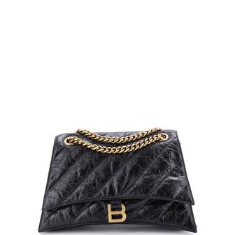 Balenciaga Crush Chain Flap Bag Quilted Crushed Calfskin Medium