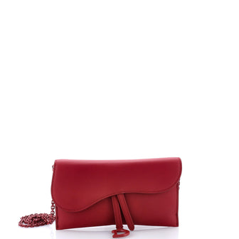 Christian Dior Ultra Matte Saddle Chain Wallet Leather