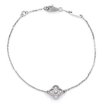 Van Cleef & Arpels Sweet Alhambra Bracelet 18K White Gold and Diamonds