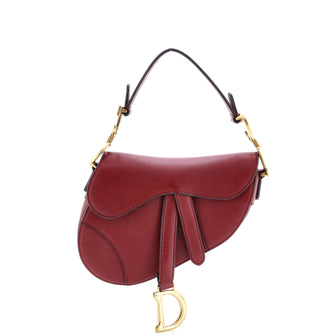 Christian Dior Saddle Handbag Leather Mini