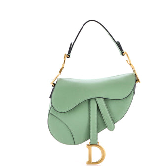 Christian Dior Saddle Handbag Leather Mini