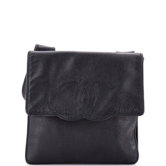 Chanel Vintage Timeless CC Flat Crossbody Caviar Mini