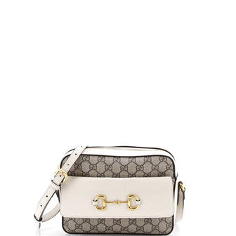 Gucci Horsebit 1955 Flap Pocket Camera Bag GG Coated Canvas and Leather Small