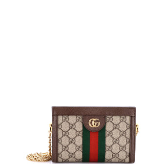 Gucci Ophidia Chain Shoulder Bag GG Coated Canvas Mini