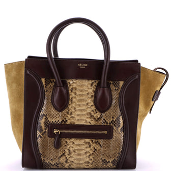 Celine Luggage Bag Python and Leather Mini