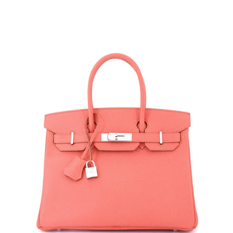 Hermes Birkin Handbag Pink Epsom with Palladium Hardware 30