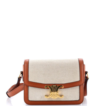 Celine Triomphe Shoulder Bag Canvas with Leather Teen