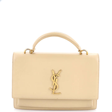 Saint Laurent Sunset Top Handle Shoulder Bag Leather Medium