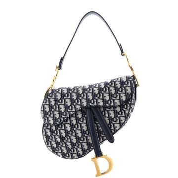 Christian Dior Saddle Handbag Oblique Canvas Medium