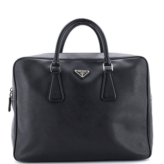 Prada Convertible Zip Around Briefcase Saffiano Leather Medium