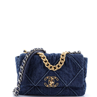 Chanel 19 Flap Bag Quilted Denim Medium