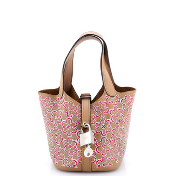 Hermes Picotin Lock Bag Lucky Daisy Printed Swift Micro