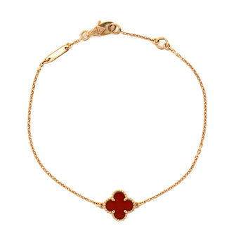 Van Cleef & Arpels Sweet Alhambra Bracelet 18K Rose Gold and Carnelian