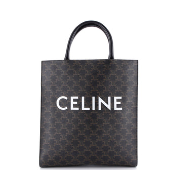Celine Vertical Cabas Tote Triomphe Coated Canvas Small