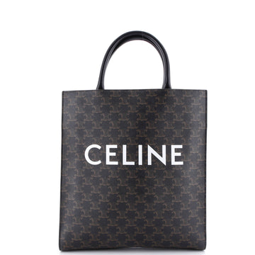 Celine Vertical Cabas Tote Triomphe Coated Canvas Small
