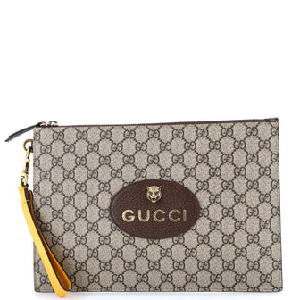 Gucci Neo Vintage Wristlet Pouch GG Coated Canvas