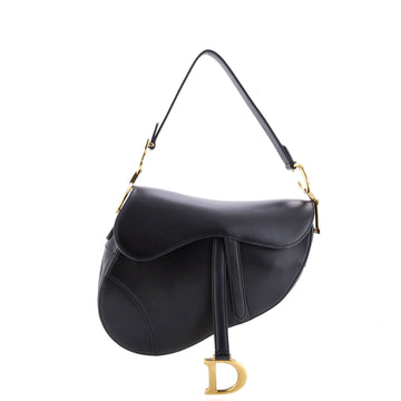 Christian Dior Saddle Handbag Leather Medium
