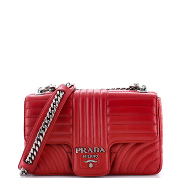 Prada Chain Flap Shoulder Bag Diagramme Quilted Leather Medium