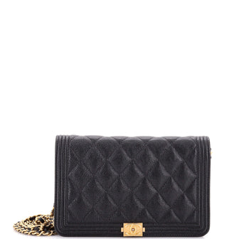 Chanel Boy Wallet on Chain Quilted Caviar