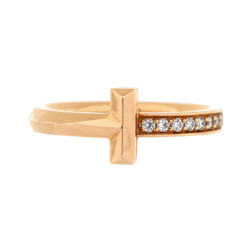 Tiffany & Co. T1 Ring 18K Rose Gold with Diamonds Narrow