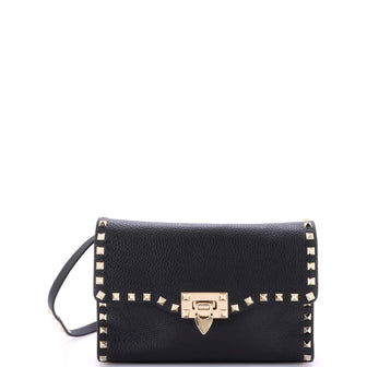 Valentino Garavani Rockstud Flip Lock Flap Bag Leather Small