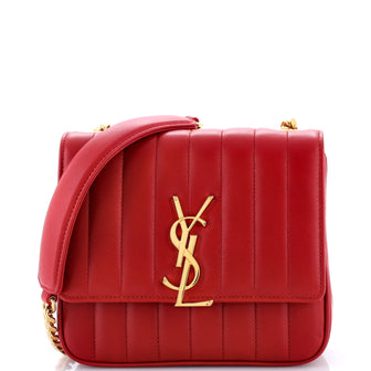 Saint Laurent Vicky Crossbody Bag Vertical Quilted Leather Medium