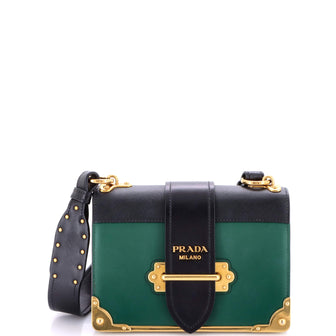 Prada Cahier Chain Crossbody Bag City Calf and Saffiano Small