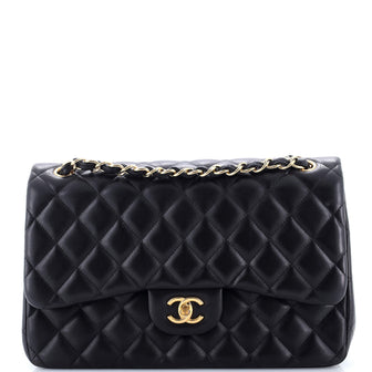 Chanel Classic Double Flap Bag Quilted Lambskin Jumbo