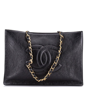 Chanel Timeless CC Chain Shopping Tote Shiny Aged Calfskin Large