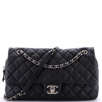 Chanel Easy Flap Bag Quilted Caviar Jumbo