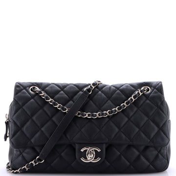 Chanel Easy Flap Bag Quilted Caviar Jumbo