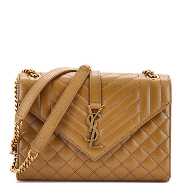 Saint Laurent Classic Monogram Envelope Satchel Mixed Matelasse Leather Medium