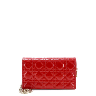 Christian Dior Lady Dior Chain Pouch Cannage Quilt Patent