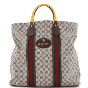 Gucci Neo Vintage Web Soft Tote GG Coated Canvas Tall