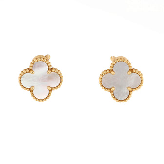 Van Cleef & Arpels Vintage Alhambra Earrings 18K Yellow Gold and Mother of Pearl
