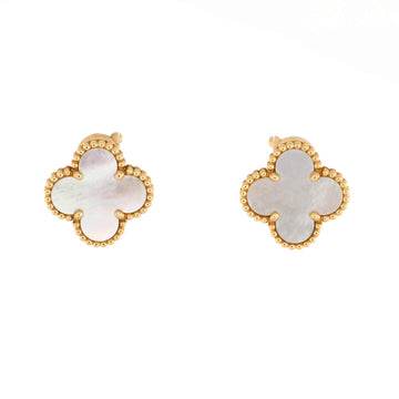 Van Cleef & Arpels Vintage Alhambra Earrings 18K Yellow Gold and Mother of Pearl