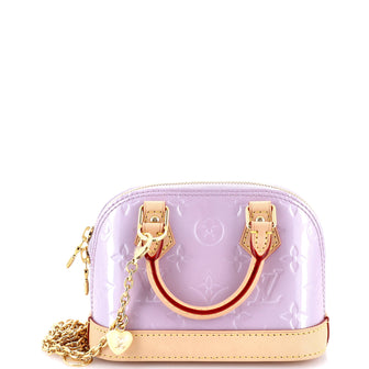 Louis Vuitton Alma Charm Chain Handbag Monogram Vernis Nano
